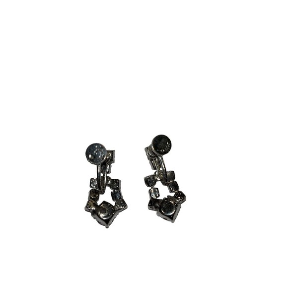 CORO Signed Vintage Earrings Lot of (2 pair) Rhinestone Screw & Clip A11… - Picture 5 of 12